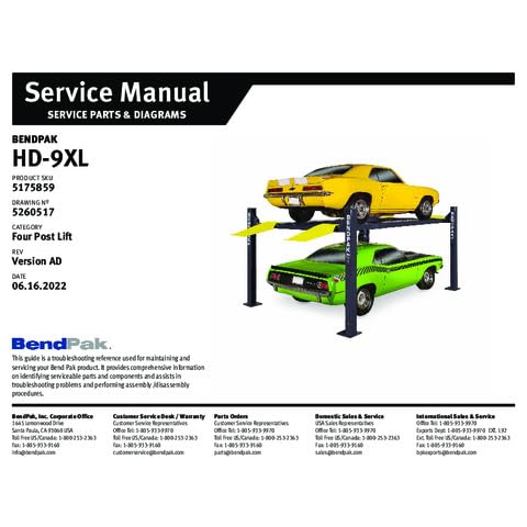 BendPak HD-9XL - 9000lb Capacity Four Post Car/Vehicle/Auto Lift - Standard Width/Extended Length - Shop/Garage/Mechanic Use - (220V) - Image 8